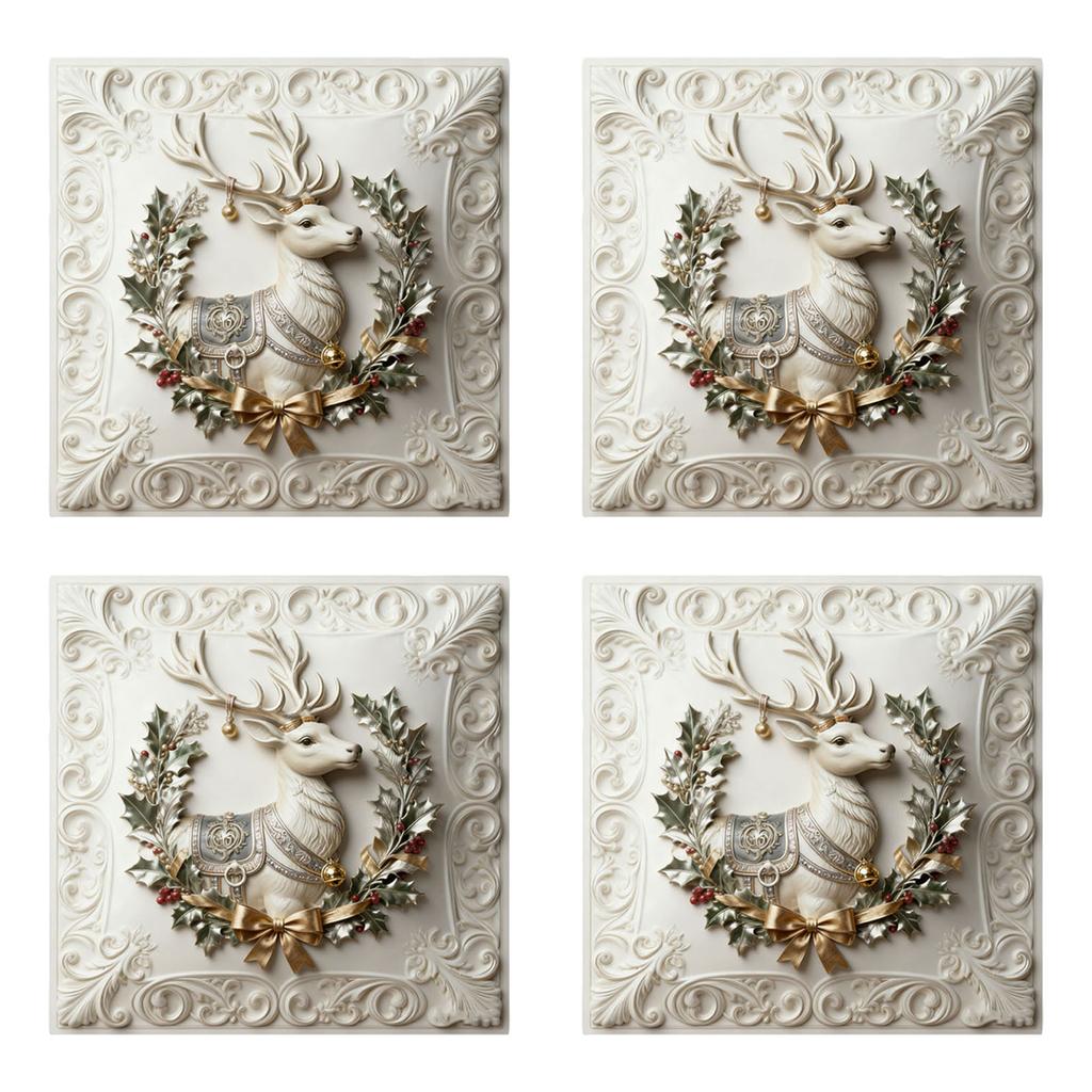 Świąteczna poszewka na poduszkę, Świąteczna dekoracja domu, Pokrowiec na poduszkę, Zestaw 4 sztuk