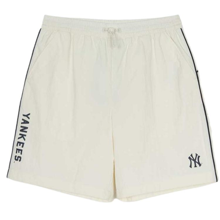New MLB New York Yankees Casual Shorts Men's Beige 3ASMV0153-50IVS