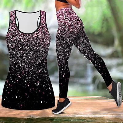 Yoga-Outfit mit Fragment-Sternenlicht-Print für Damen, modische Workout-Leggings, Fitness, Sport, lässige Yoga-Hose