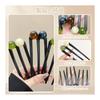 Elegant Retro Beaded Ball Hair Comb Set (2 Pieces) - 3-Prong Updo Hairpin for Women, Vintage Acrylic Hair Stick for Formal & Casual Occasions, Secure