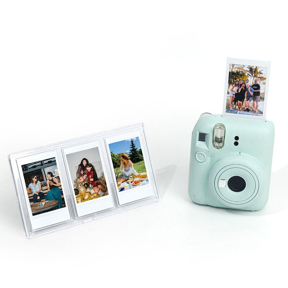 Desktop Decor Transparent Vertical 3 Slots Photo Frame 3 inch Photo Table Instant Film Camera For Fujifilm Instax mini
