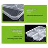 Disposable 6-Compartment Rectangular Meal Prep Containers with Lids, 150 Sets
