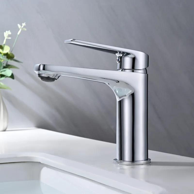 Gun Gray Minimalist Faucet Brass Hotel Household Sink Faucet Dual-purpose Cold and Hot Sink Faucet Light Luxury Bathroom Kitchen