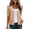 Women's Casual Fashion Short Cardigan Casual Short Sleeve Solid Colour Top