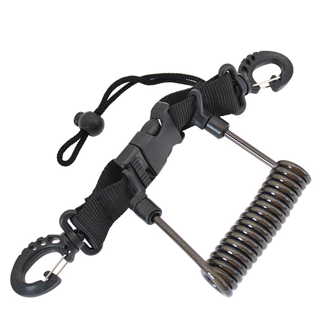 Spiral Coil Cable Anti lost Camera Flashlights Safety Leash for Diving Snorkelling Surfing Kayaking
