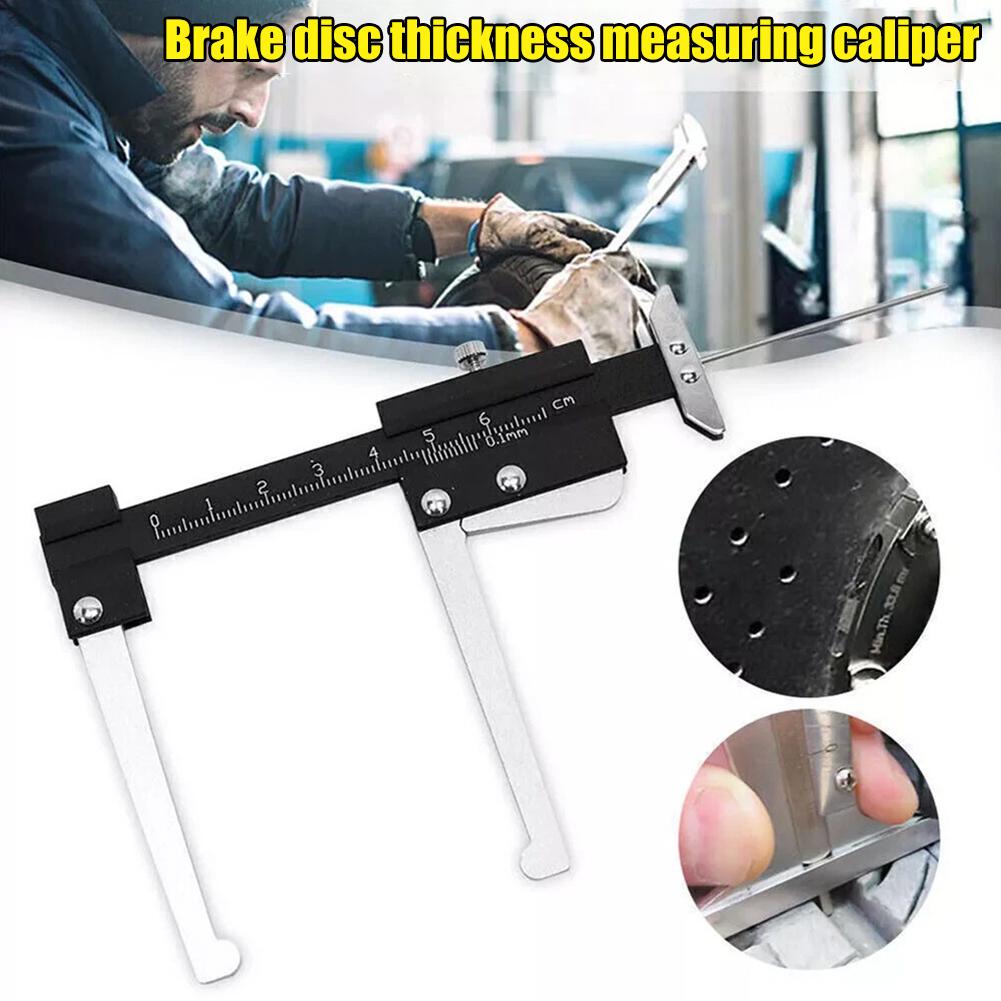Brake Disc Thickness Depth Gauge Ruler Aluminium Alloy Brake Disc Depth Caliper Compact 0‑60mm Metric For Automobile Part L7R6
