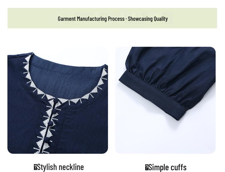 Elegant Summer Casual Suit for Women: Loose Two-Piece Set with Mid-Sleeves, Perfect for Women Aged 40 and Above.