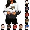 Women's Christmas Print Sweatshirt, Casual Crewneck Long Sleeve Pullover with Chest Pocket for Pet