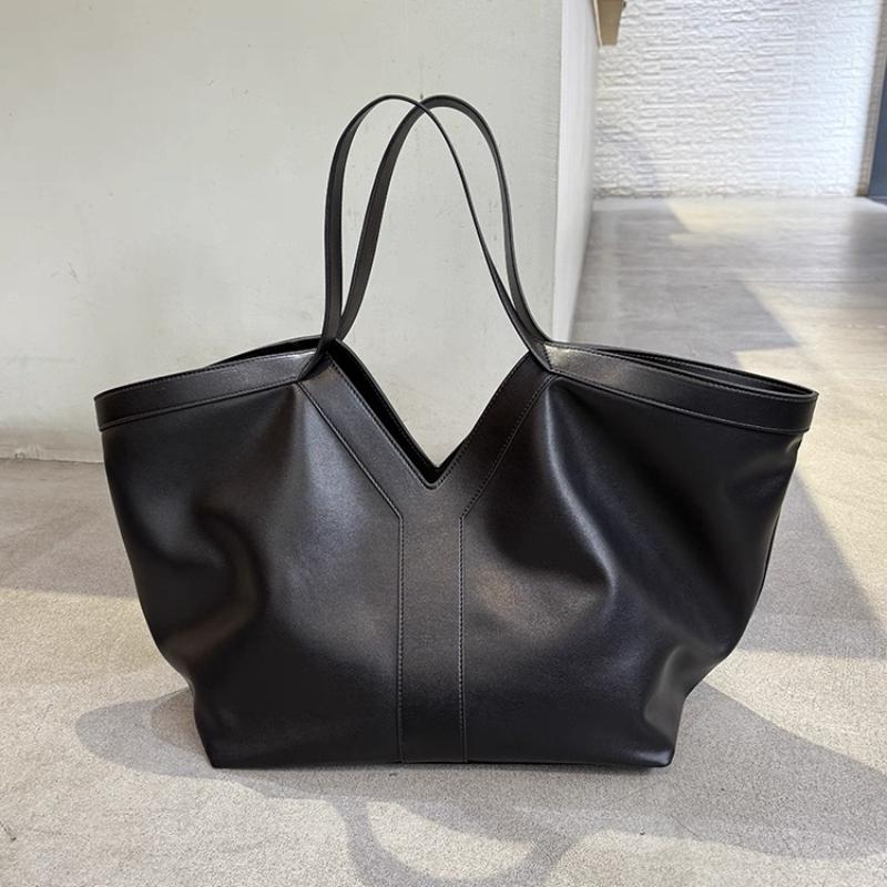 Luxury Genuine Leather Tote Bag For Women Simple Large Capacity Handbag Y-shaped Design Casual Shoulder Bag Commute Shopping Bag