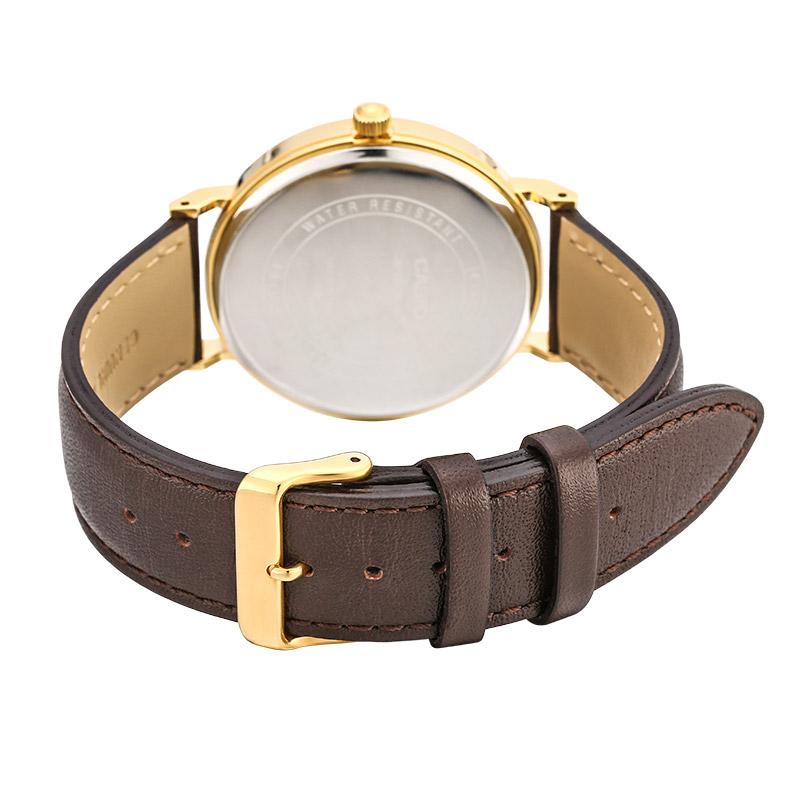 Casio Fashion Simple Business Casual Quartz Movement Leather Strap Japanese and Korean Watch Men's Watch White Dial MTH-1060GL-7APF