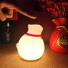 USB Rechargeable Color Changing Cat Night Light Soft Silicone Cute Cordless Touch Light 3 Modes RGB Nursery Sleeping Lamp