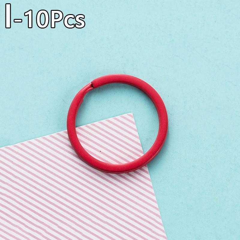 Buy 10pcs Pendant Connection Multicolor Key Ring Hole Round Split Metal