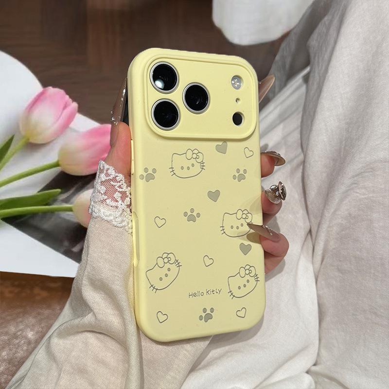

Large KT Cat iPhone Pro Case for iPhone 17, 16, 15 - Liquid Silicone iPhone 17