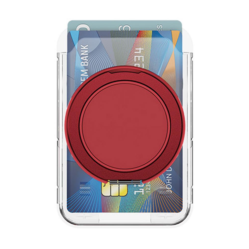 Clear Magnetic Phone Card Holder Kickstand Multi Angle Adjustable Metal PC Sliding Design Card Holder
