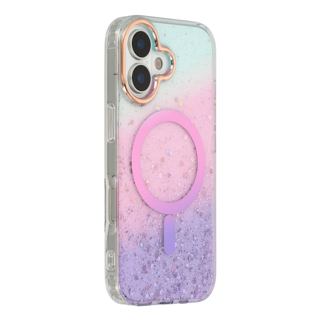 For iPhone 17 Case Compatible with MagSafe IMD Bling Glitter PC + TPU Back Cover