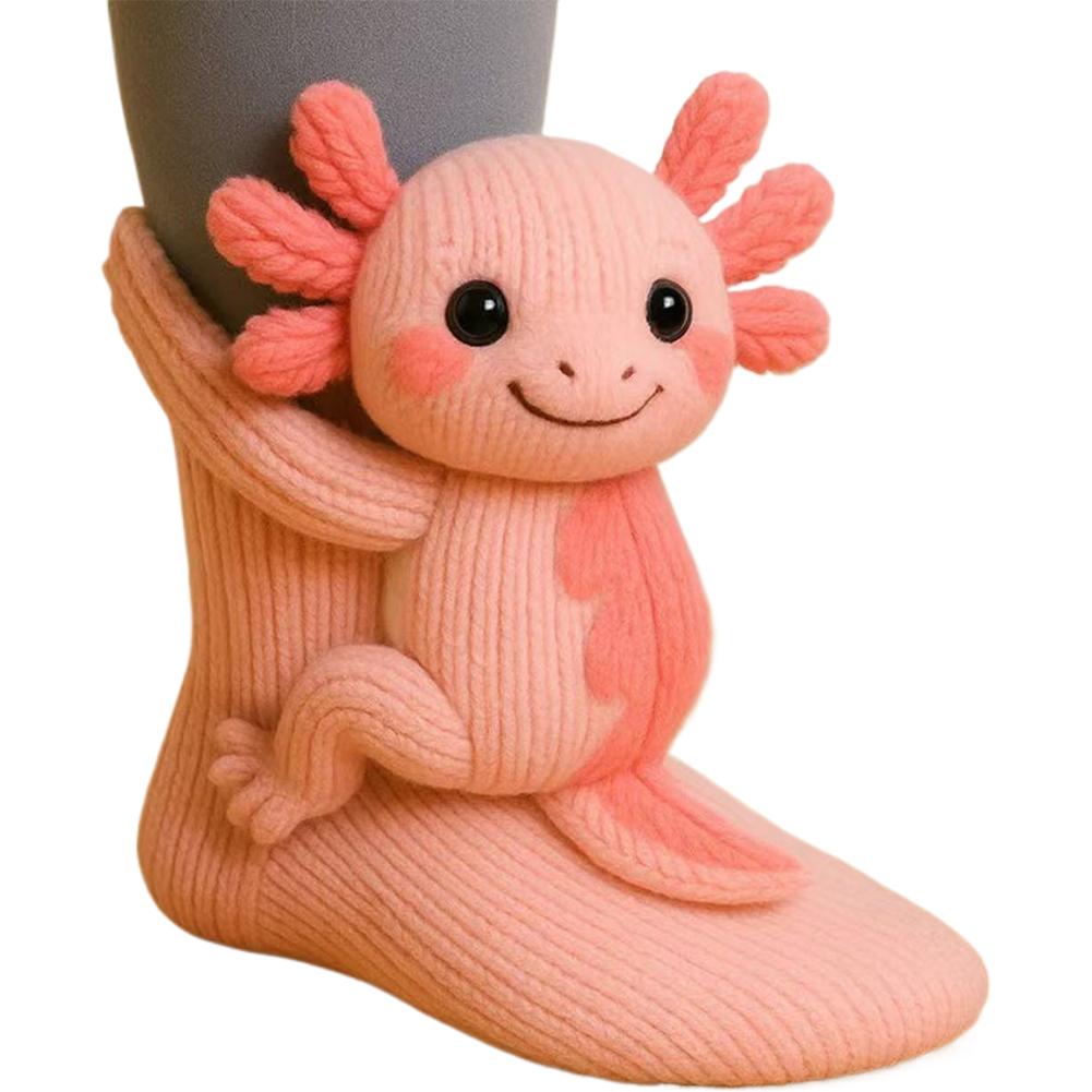 3D Knit Animal Socks Cute Floor Socks Hand Crocheted Double Layer Warm Sock with Cute Rabbit Panda Animals Christmas Gifts