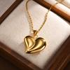 Stainless Steel Jewelry Romantic Heart Pendants Necklace For Women 18K Gold Color Mom Girlfriend Valentine's Day Gift