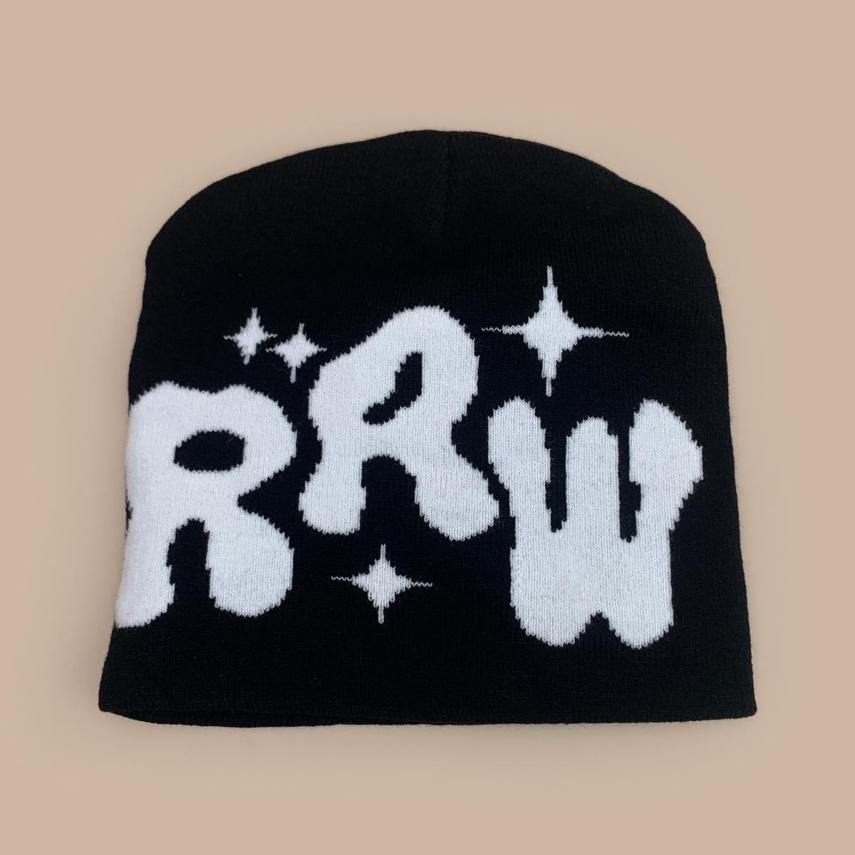 Star Letter Jacquard Knitted Hat Men S And Women S Color Matching Casual Outdoor Warm Cold Hat Pullover Hat 54-60cm