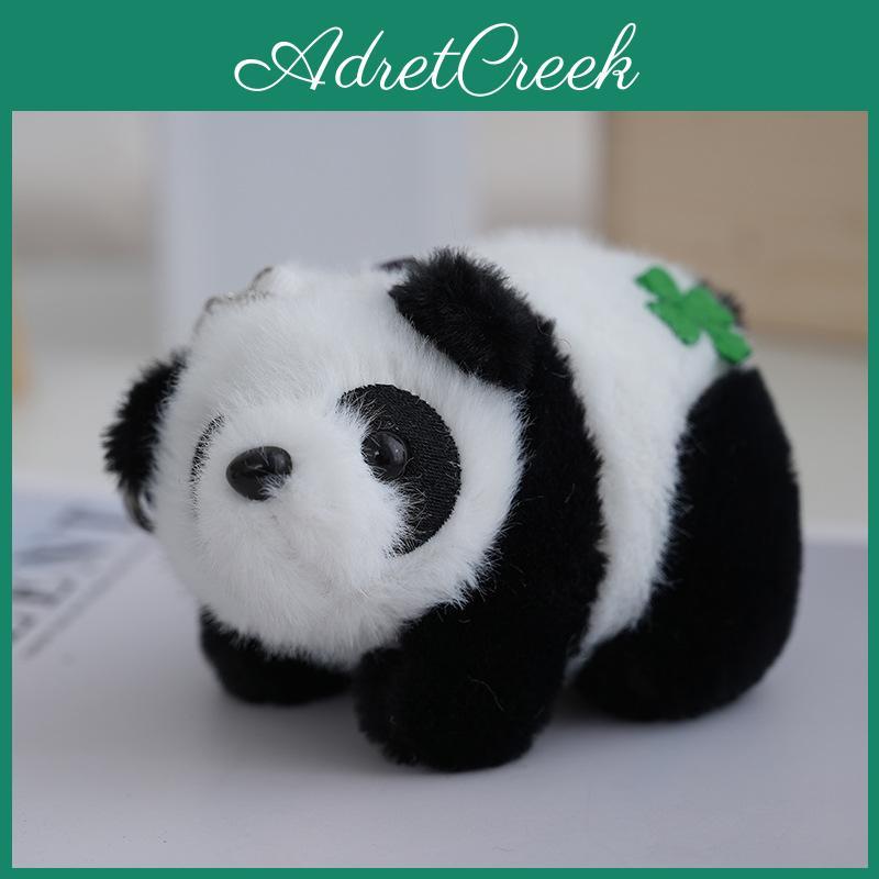Soft Mink Fur Plush Panda Keychain With Four-leaf Clover And Adorable Design