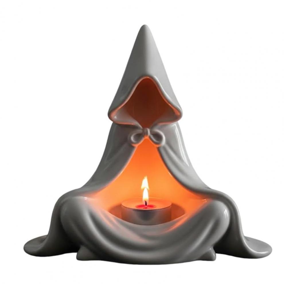 

Candle Holder Witchcraft Candle Holder Candle Holder with Hooded Cloak Tealight for Home Tabletop Decor Unique Halloween белый