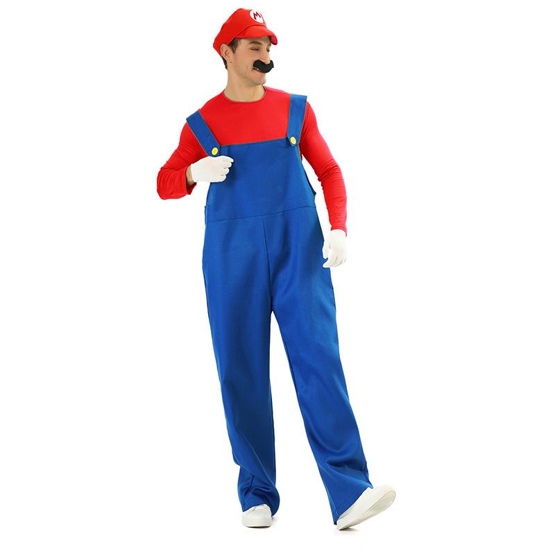 Halloween Masquerade Costume Mary Costume Cosplay Male Female Adult Costume Mario Costume S