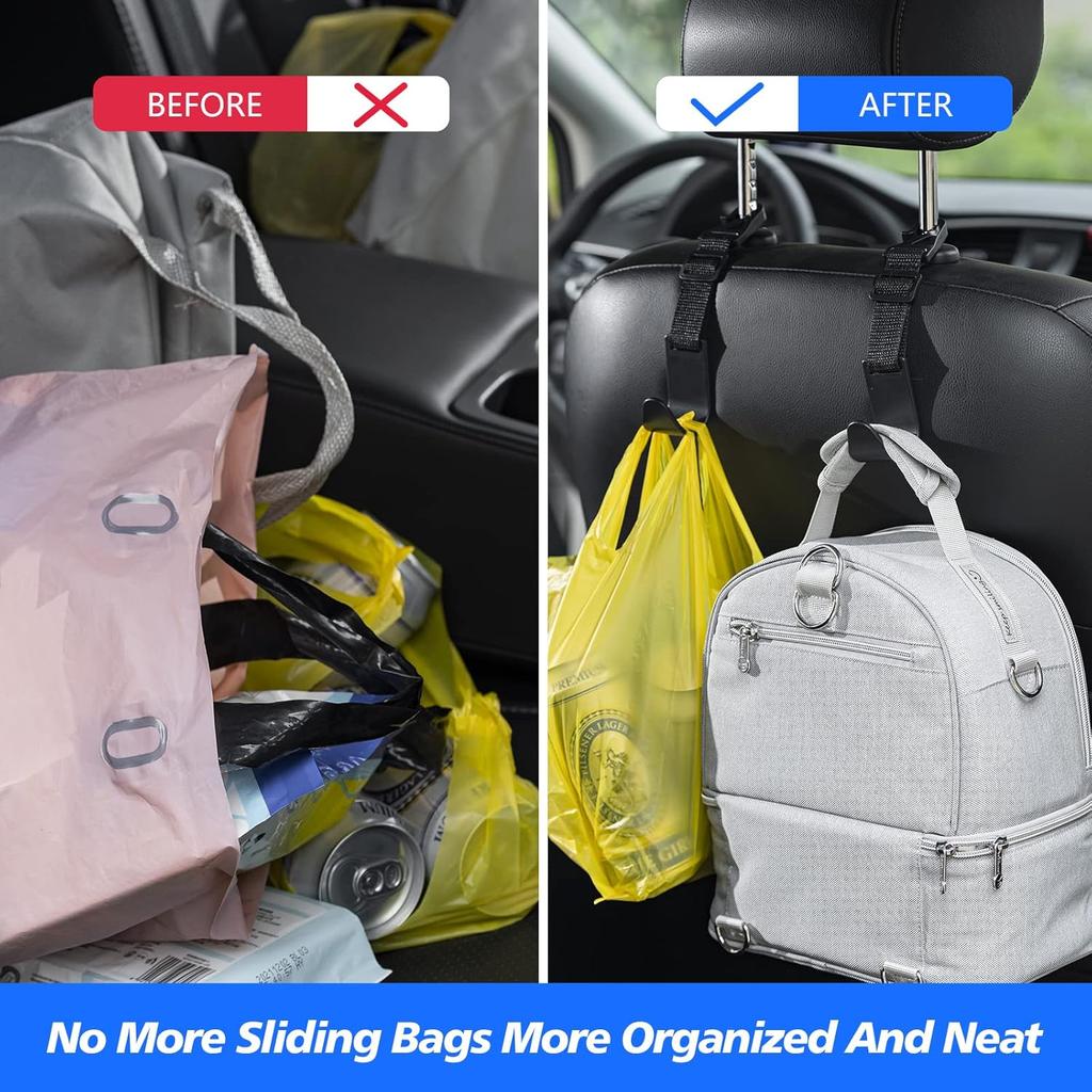 Adjustable Car Seat Headrest Hook, Universal Storage Headrest Hanger, Holder Hooks, Organizer For Vehicle, Strong And Durable Backseat Hanger