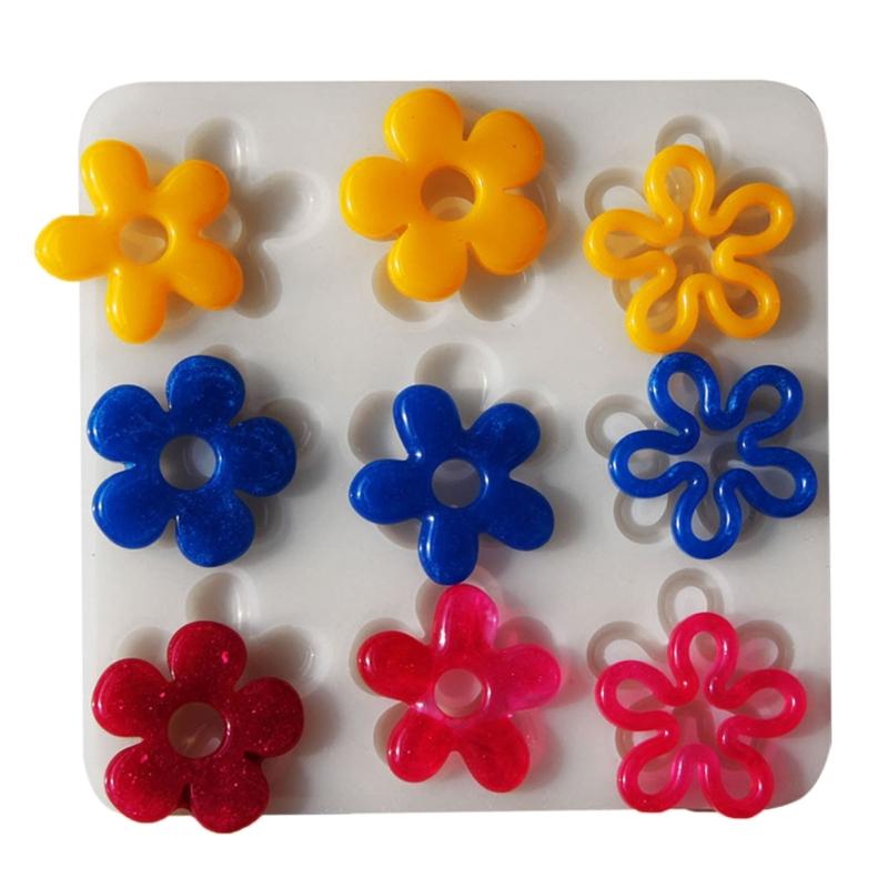 Crystal Flower Charm Silicone Mold for  Necklace Jewelry Crafts Making Exquisite Handmade Floral Pendant Resin Mould