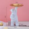 Adorable -Child Bear Figurine Dessert Snacks Organizer Tray Holder Jewelry Lounge Bedroom