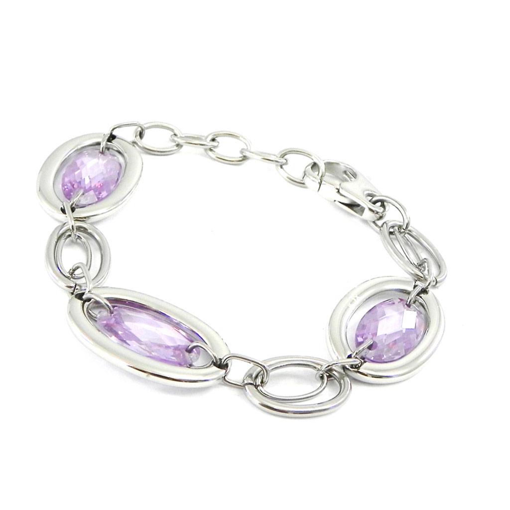 Altesse [I2892] - Amethyst Purple 'Calypso' Steel Bracelet