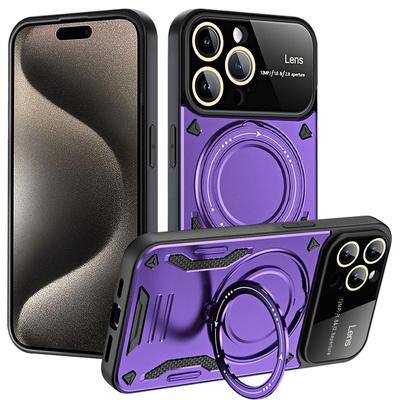 Case for IPhone 15 14 13 12 11 Pro Max Magnetic Ring Holder Protection Stands Magsafe Len Full Mirror Cover Kickstand Covers