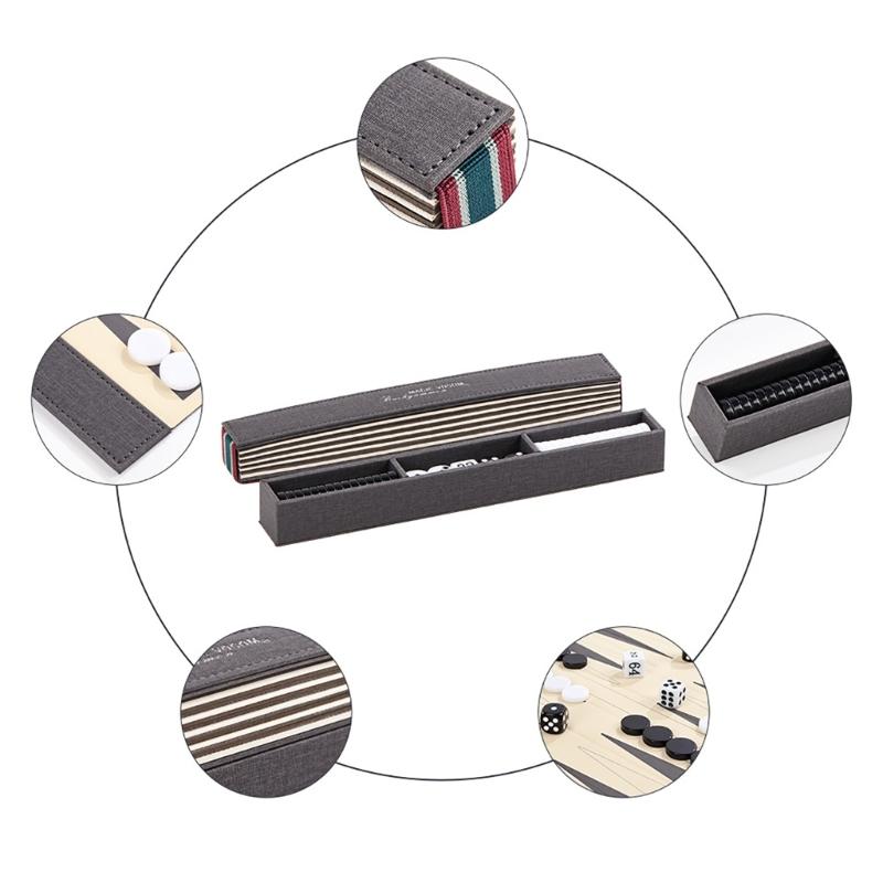 Light Weight Rolls Up PU Leather Backgammon Game Mat Backgammon Board And Chess Set For Traveler And Game Enthusiasts