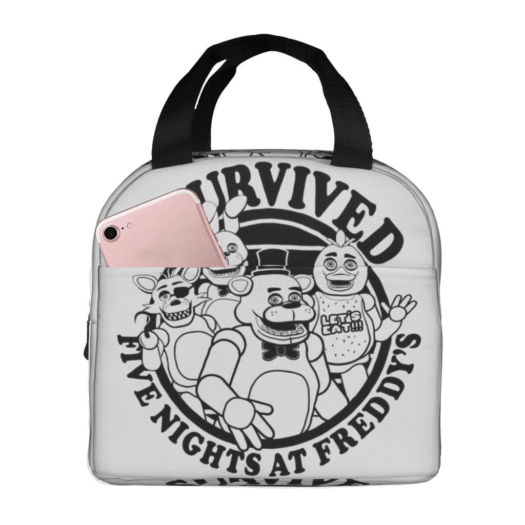 Op maat Gemaakte FNAF At Freddys Geïsoleerde Lunchtas voor Buiten Picknick Survival Spel Draagbare Thermische Koeler Bento Box Mannen Vrouwen