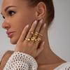 2025 New Vintage Punk Metal Rings Set for Women Aesthetics Jewelry Gift Gold Silver Color Irregular Geometric Knuckle Joint Ring Opening Jewelry