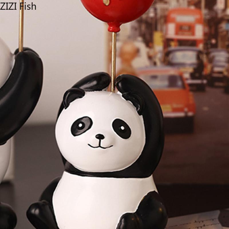 Rzeźba Pandy Rzemiosło z Żywicy Dekoracja Foyer Rzemiosło Ozdoby Dekoracja Biurka Statuetka Zwierzęcia Dekoracja Domu Prezenty Artystyczne