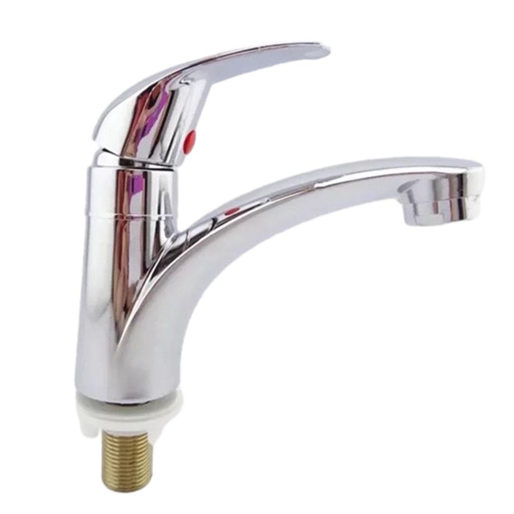 Single Cold Bathroom Basin Faucet, Zinc Alloy Chrome Plated Sink Water Tap With Modern Design For Vanity Bathroom Accessories