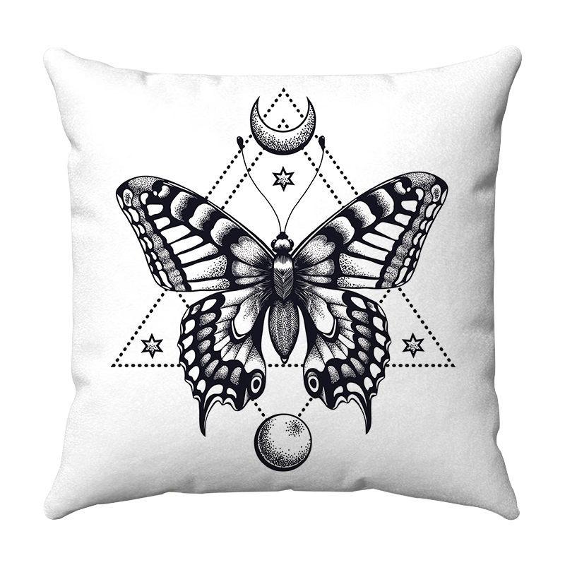Divination and butterflies Digital printing short plush pillow covers for car sofa office cushion cover home goods 60x60cm