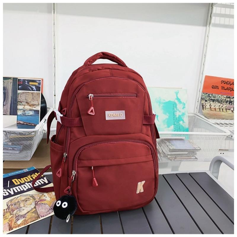 School Bag New High Value Cool Solid Color Backpack Couple Simple Lightweight Mountaineering Large Capacity Backpack