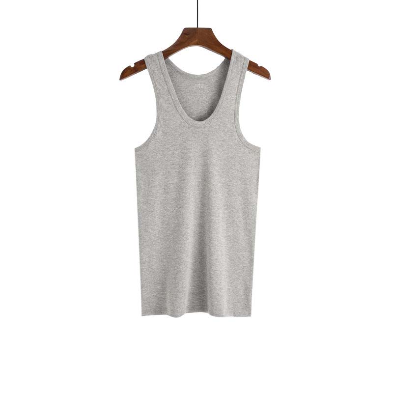 Men's Cotton Vest Solid Fitness Sports Youth Men's Fashion Stretch Undershirt