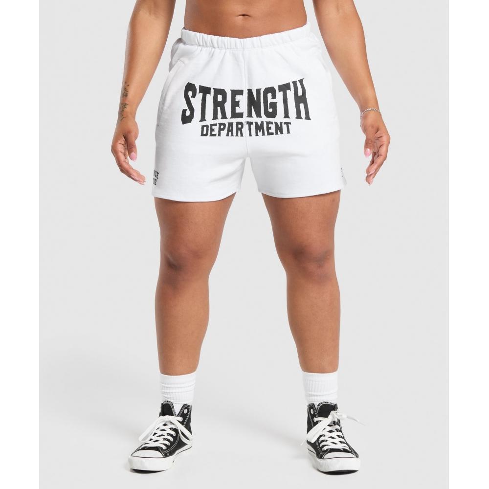 

Шорты с рисунком GYMSHARK Strength Department белые B2B8K WB57