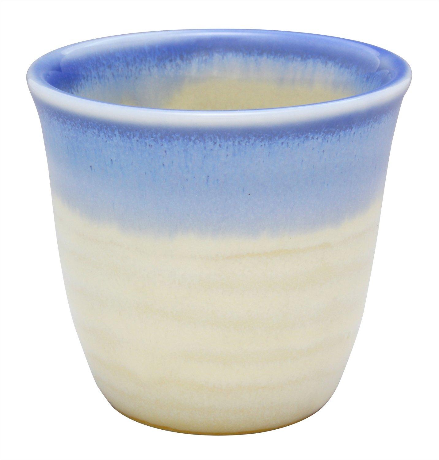 Casual Life Sake Mino Long Cup K12131 (Kakuni) Cup/Guinomi, Blue, 70ml, Ware, Kiln-fired,
