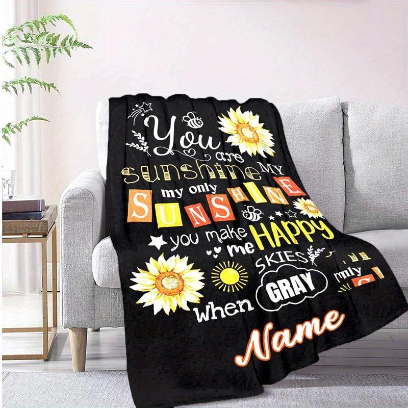 Sunflower Customize Your Name Blanket Used For Chair Office Sofa Bed Camping Soft And Warm Giving Friends And Relatives Birthday Gifts Graduation