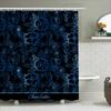 Modern Retro Floral Printed Shower Curtain Waterproof Bath Decoration Room Decor Peach Navy Blue Polka Dot Pattern