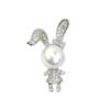 Korean Cute Rabbit Pearl Cartoon Brooch - Collar, Hat & Bag Accessory Pin