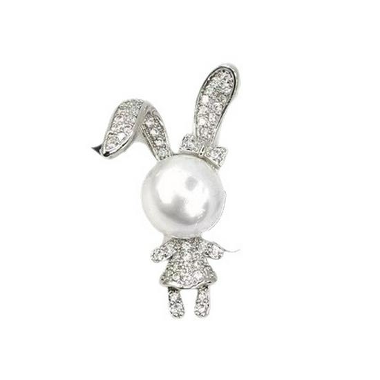 Korean Cute Rabbit Pearl Cartoon Brooch - Collar, Hat & Bag Accessory Pin