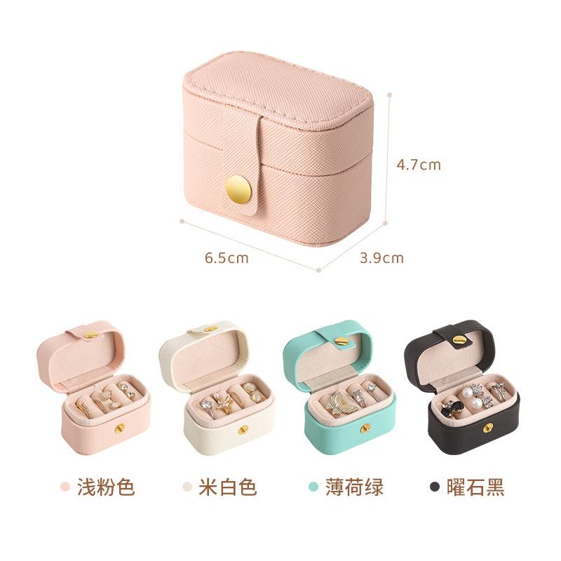 Mini Ring Box Portable Stud Earrings Jewelry Box Leather Earrings Ring Storage Box Jewelry Box