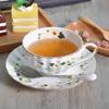 Gold-plated Flower Edge Cup&saucer Dining Table Coffee Mug Delicate Porcelain Mugs Afternoon Tea Teacup Fruit Juice Container