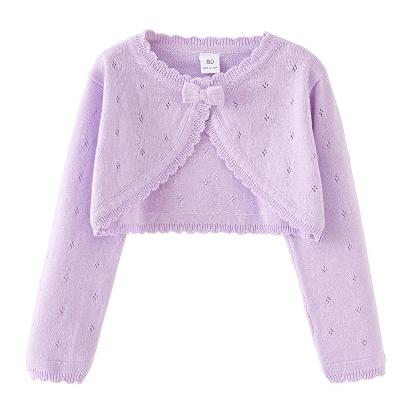 Bowknot Girls Knitted Cardigan Jacket Small and Medium Children's Sweater Thin Jacket