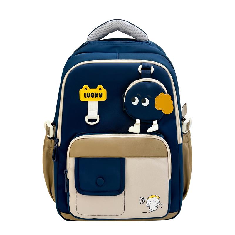 Schoolbag cute color matching primary school bag new large capacity lightweight spine protection campus backpack ins style fashion backpack