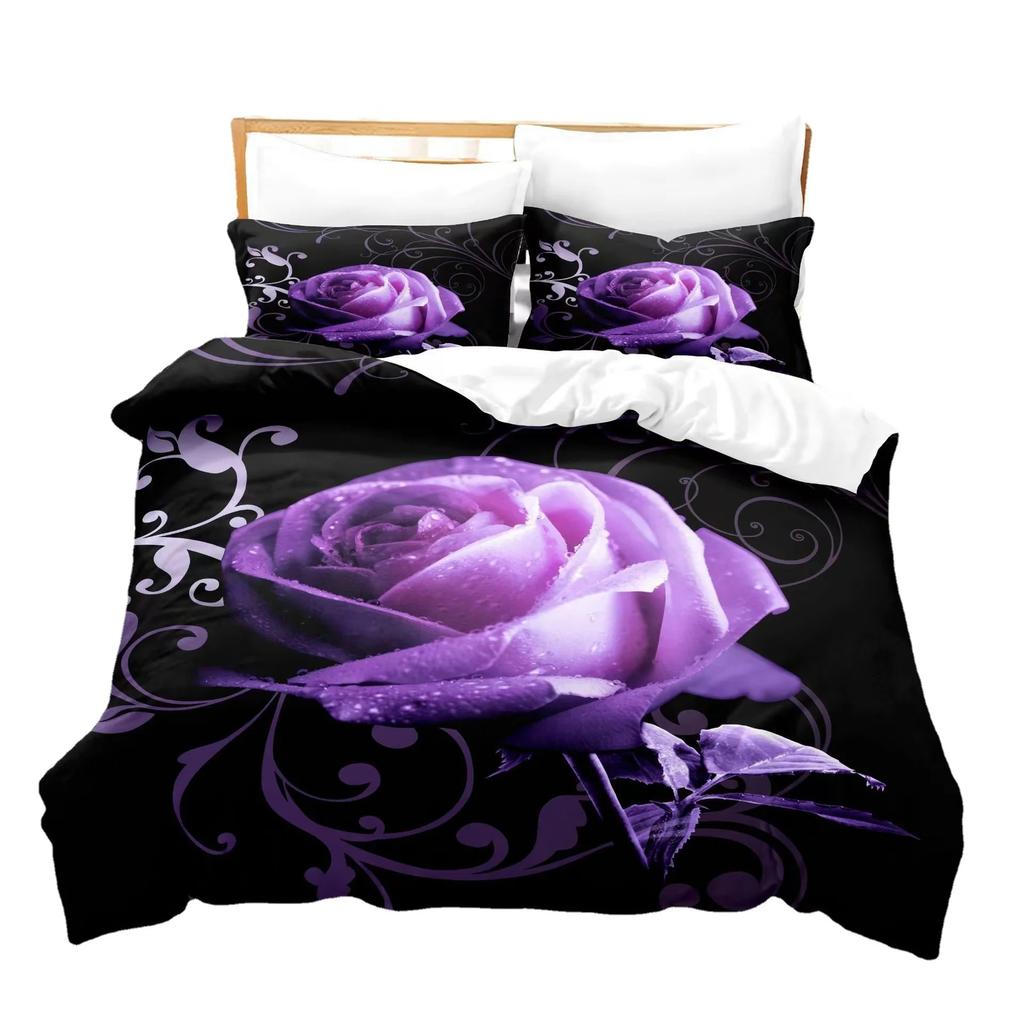 Love Red Rose Nevresim Takımı Housse De Couette Mutlu Sevgililer Günü/evlilik/düğün Nevresim Takımı Dropship Yatak Takımı - Çarşaf Yok