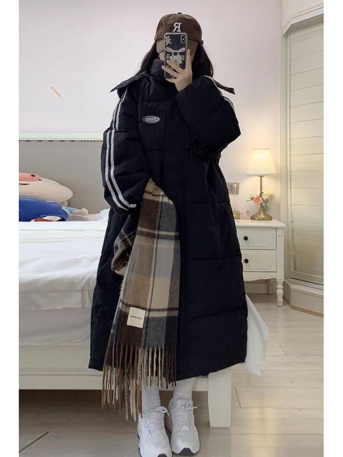 2025 Iarnă Femei Mărimi Mari Jachetă Lungă Peste Genunchi cu Puf de Gâscă